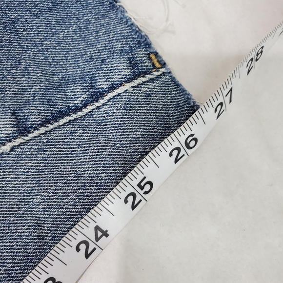 Zara Barrel Boyfriend Distressed Jeans Size 00 Raw Hem Ankle Length Denim Baggy - Picture 8 of 8